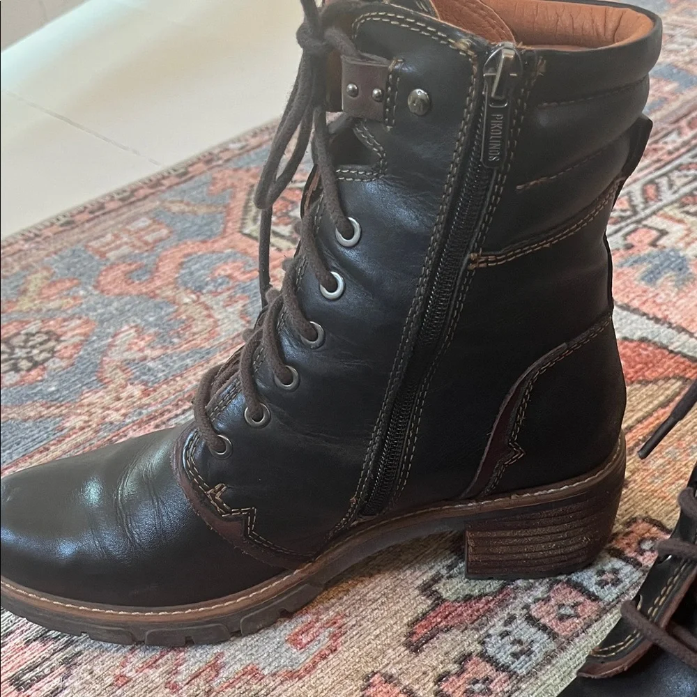 PIKOLINOS Black and Brown Leather Boots - Picture 3 of 6